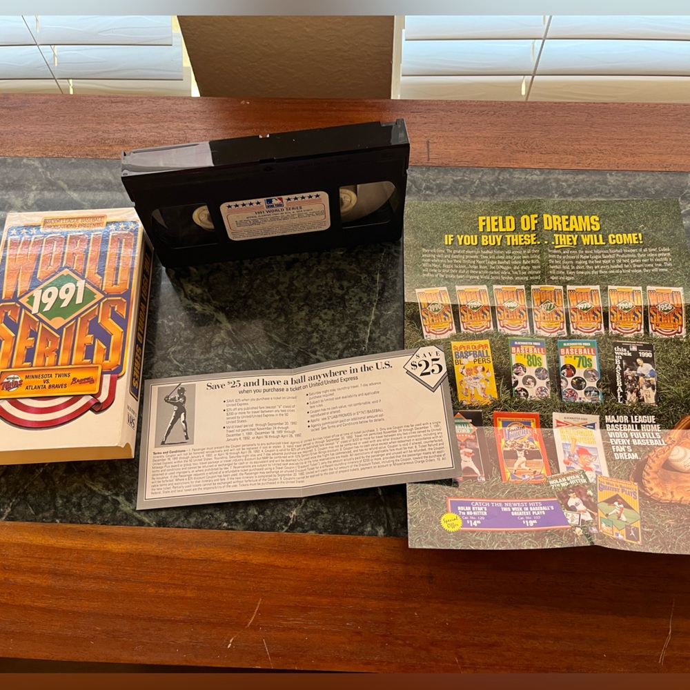 MLB 1991 World Series VHS, tape, Minnesota Twins versus Atlanta Braves